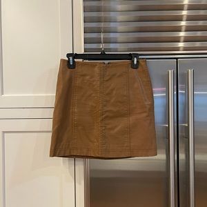 Free People Modern Femme Vegan Leather Mini Skirt Brown Size 2